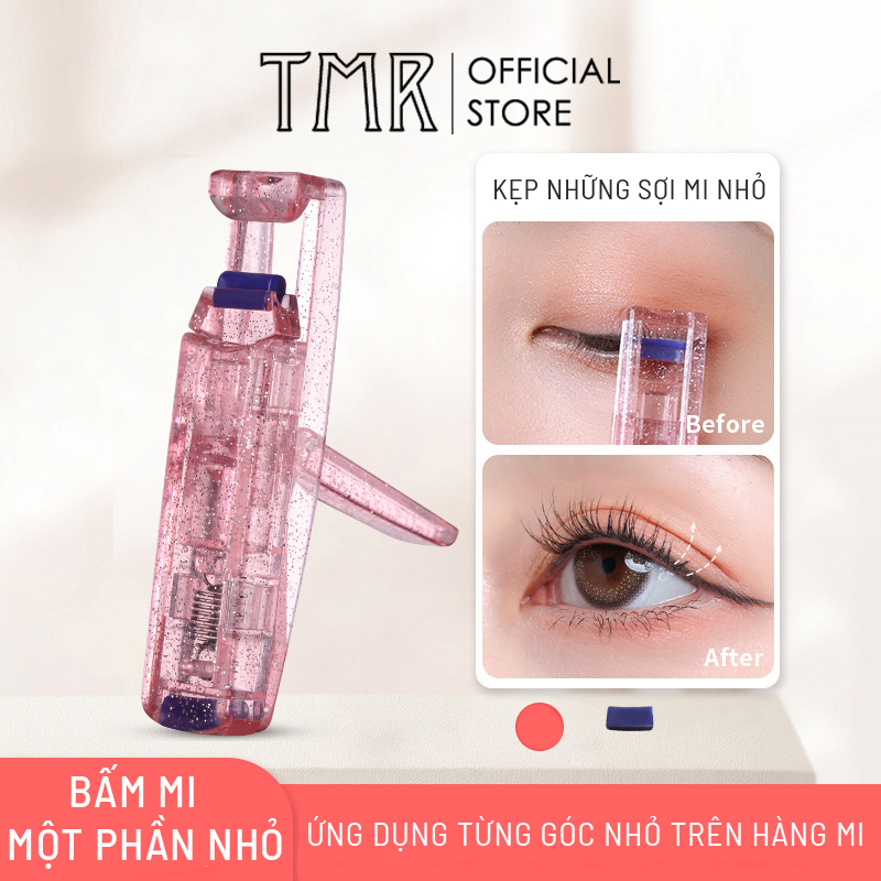 TMR - Kẹp uốn mi bấm lông mi 2 size bảng rộng và hẹp, màu hồng xinh xắn
