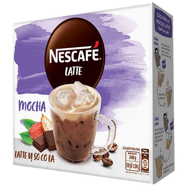 Hình ảnh Cà Phê Hòa Tan Nescafé Latte Vị Sô Cô La (Hộp 10 Gói x 24g)