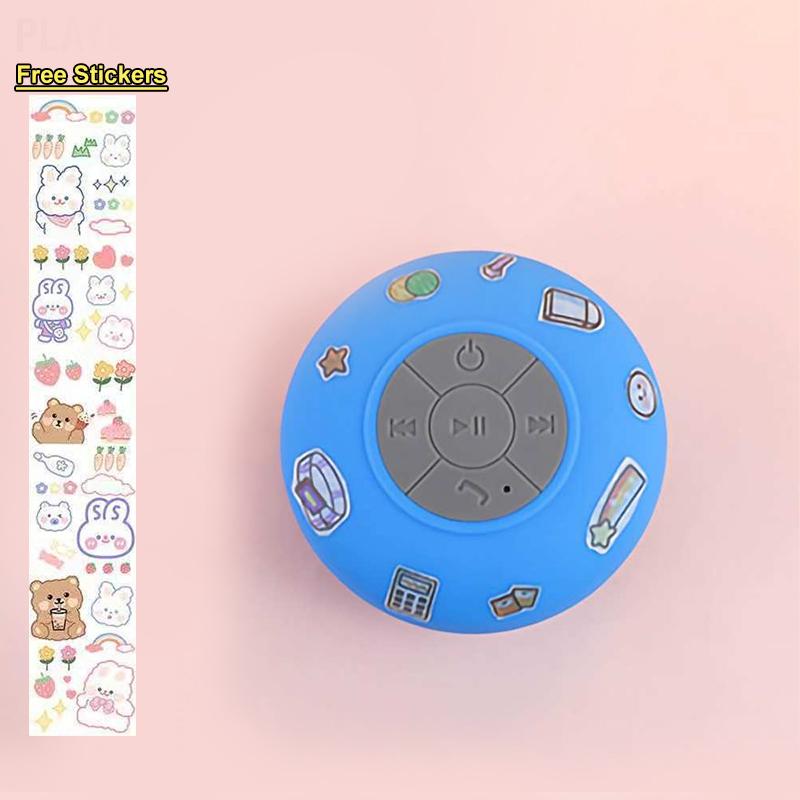 Loa Bluetooth Chống Nước Mini Không Dây Gắn Tường,Gắn Tường Nhà Tắm Chống Thấm Nước,Tiện Dụng Kèm Hình Dán Dễ Thương