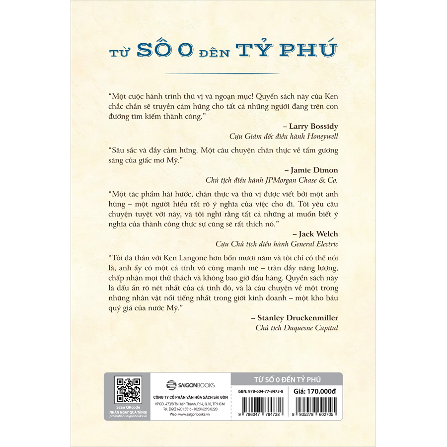 Tự Truyện Ken Langone: Từ Số 0 Đến Tỷ Phú (SGB)