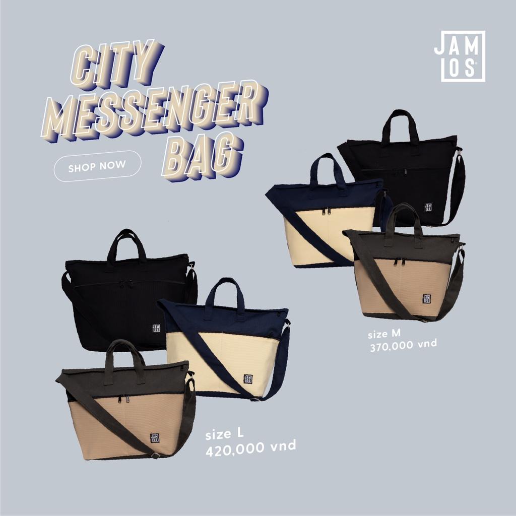 Túi đeo chéo xách tay vải canvas nhiều ngăn vừa laptop 13&quot; 15&quot; A4 - City Messenger Bag Jamlos