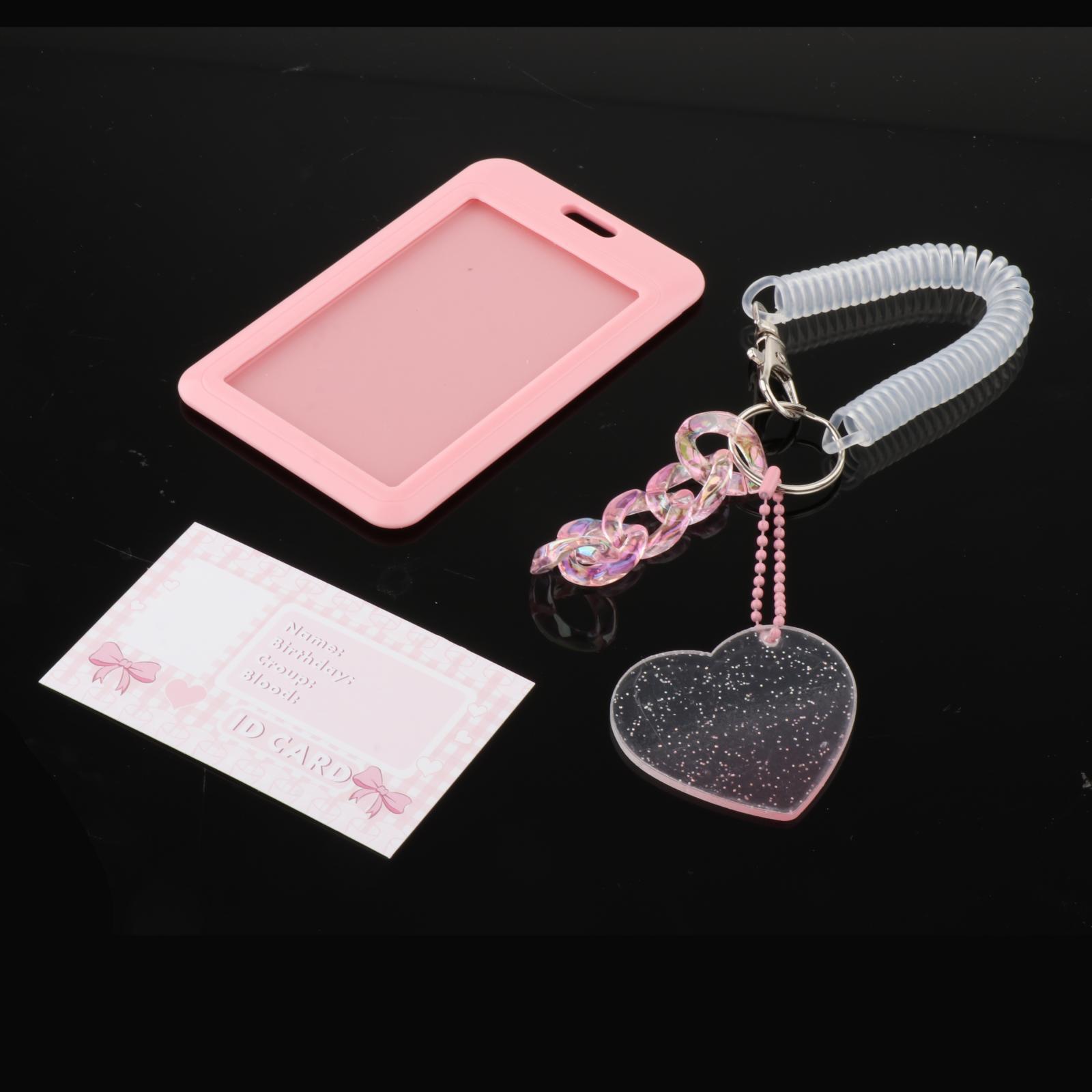 Durable Photocard Holder Keychain Clear Window for Suitcase Backpack Pictures Kids
