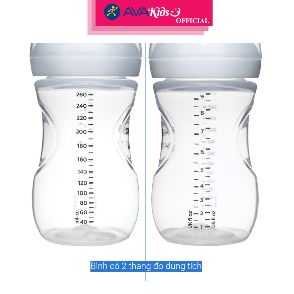 Combo 2 bình sữa nhựa PP Philips Avent SCY903/02 cổ rộng 260 ml (1 - 3 tháng) - Hàng Chính Hãng