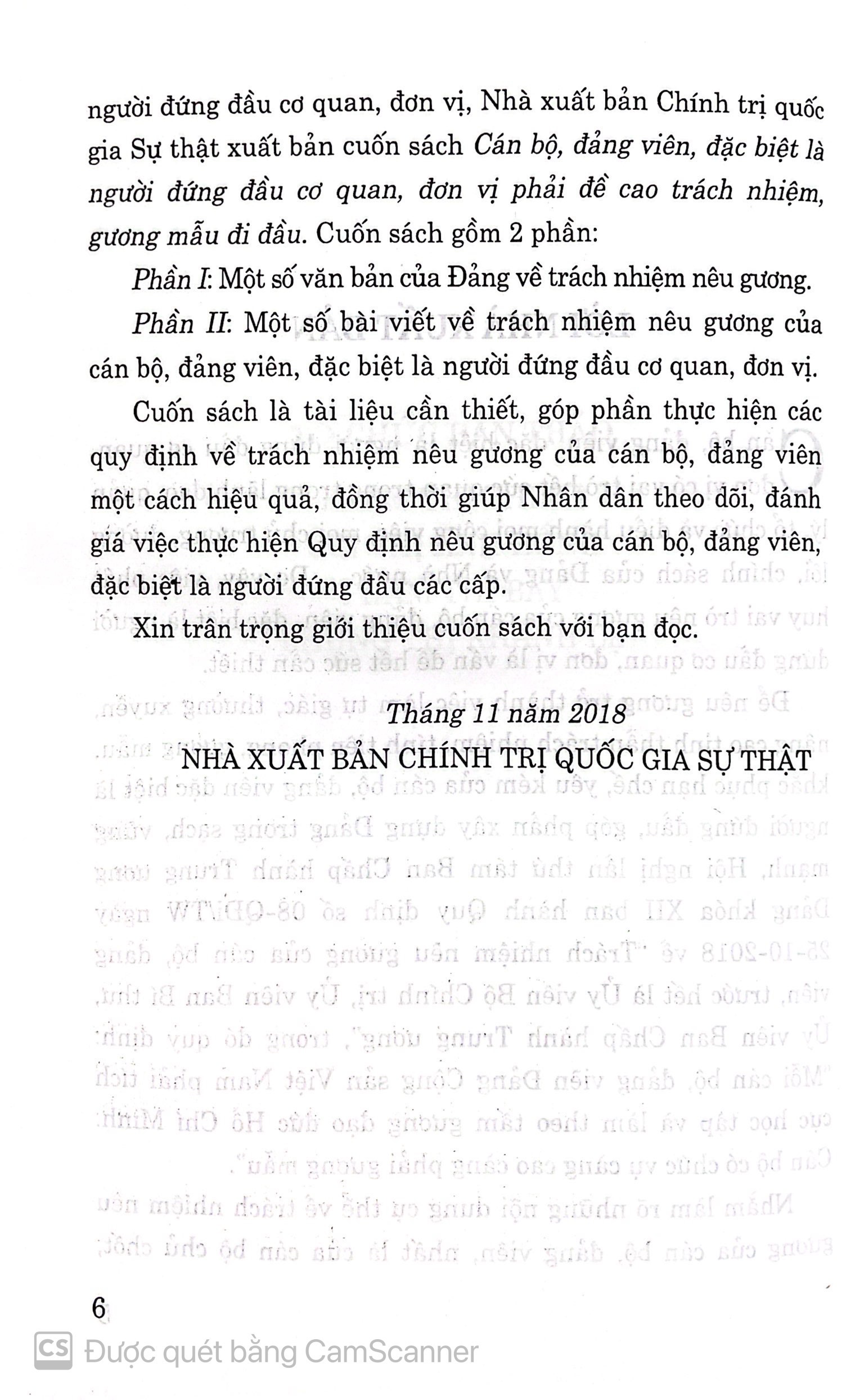 Cán bộ, Đảng viên, Đặc biệt là người đứng đầu cơ quan, đơn vị phải đề cao trách nhiệm, gương mẫu đi đầu