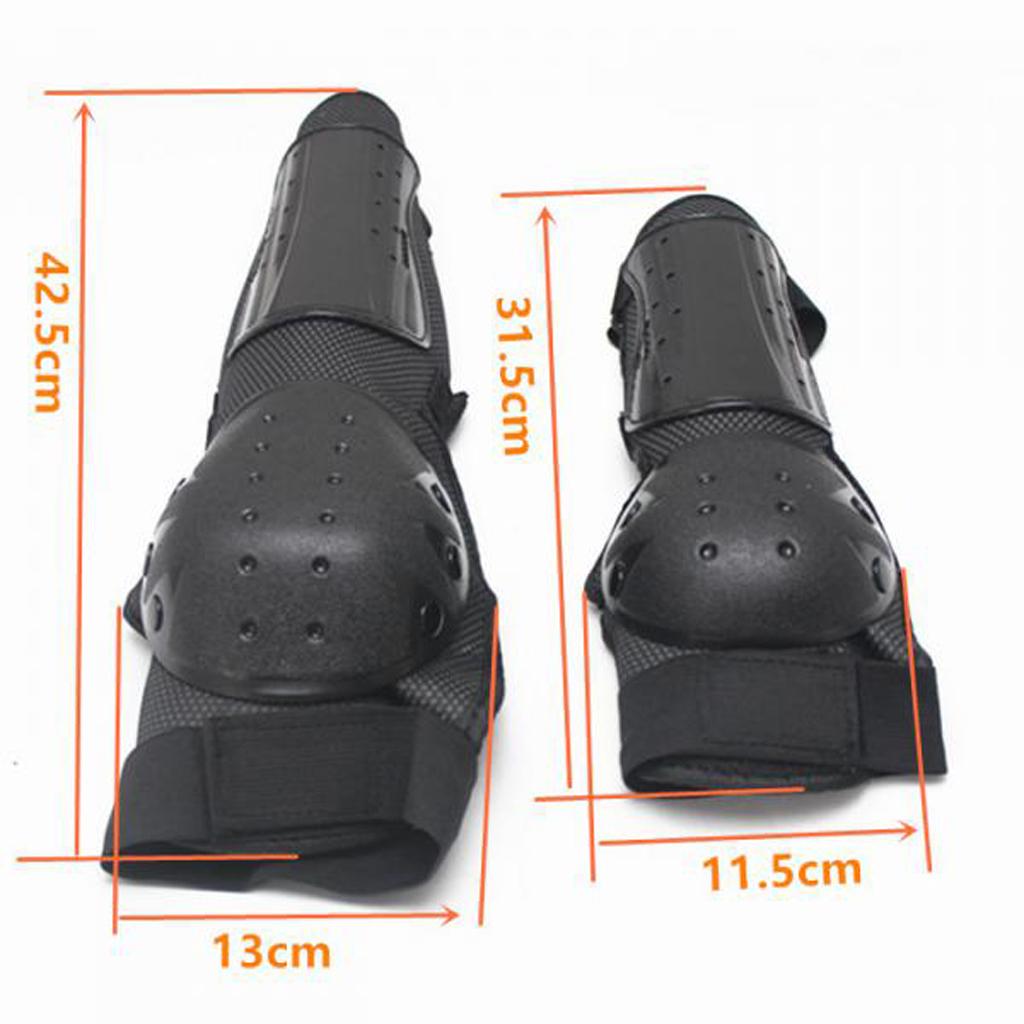 4 Piece Adult Elbow Knee Shin  Pads Protector for Motorcycle Bike