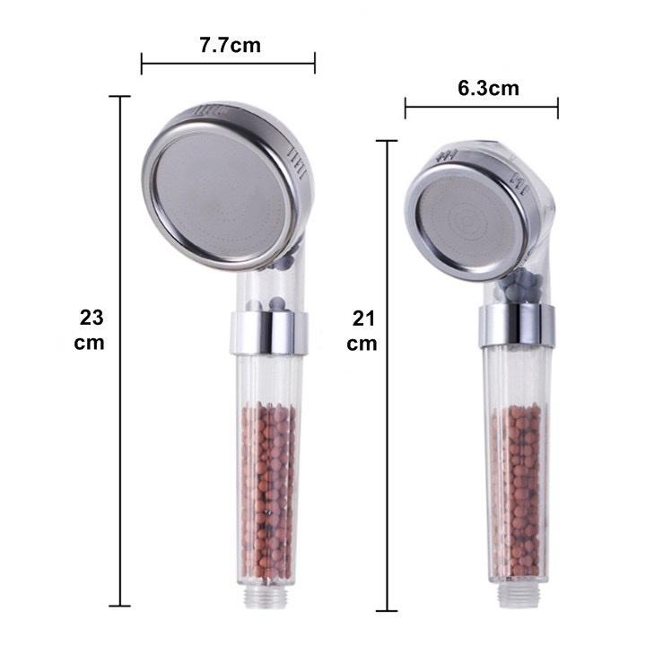 Vòi sen tăng áp loại to 7.7cm có hạt lọc nano - Kèm dây