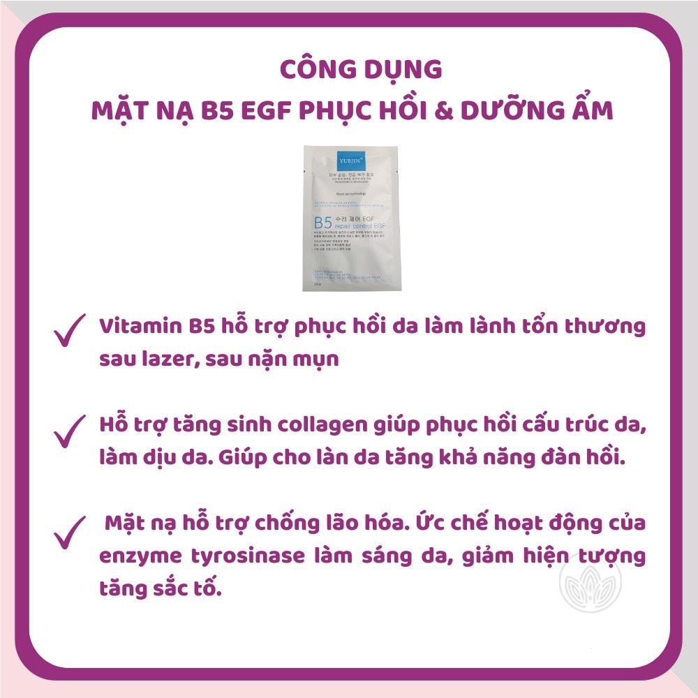 Mặt nạ Yuejin B5 Repair Control EGF Cấp ẩm phục hồi da (25ml)