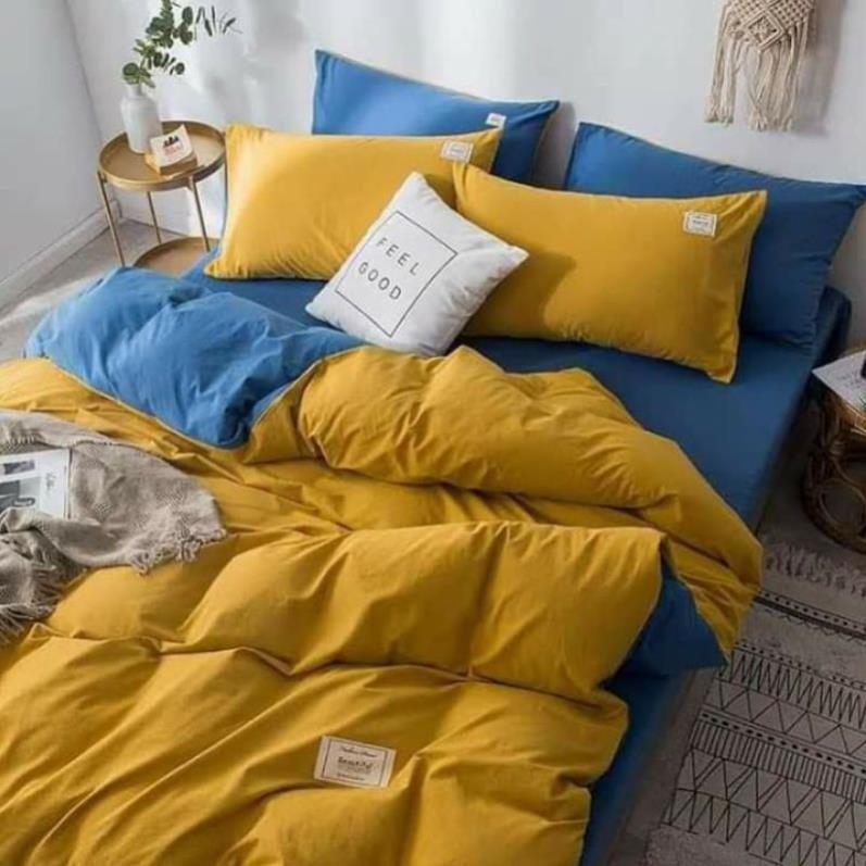 Bộ Chăn Ga Cotton Đũi - Bọc Đệm - Đủ màu sắc