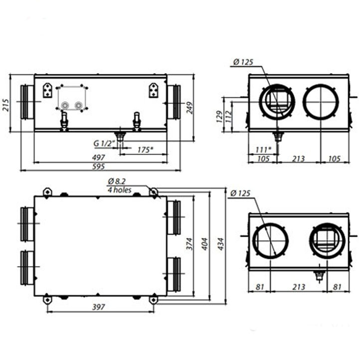 Máy Cấp Gió Tươi 2 Chiều Hồi Nhiệt Vents VUE 100P Mini Có Lọc Thô + G4- Hàng Chính Hãng