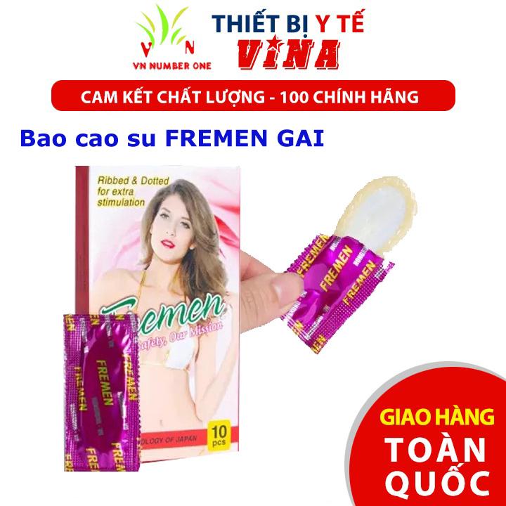 Rẻ vô địch - Bao cao su gai FREMEN - Bao cao su trơn FREMEN Công nghệ Nhật Bản - Bảo Vệ An Toàn Hộp 10 cái