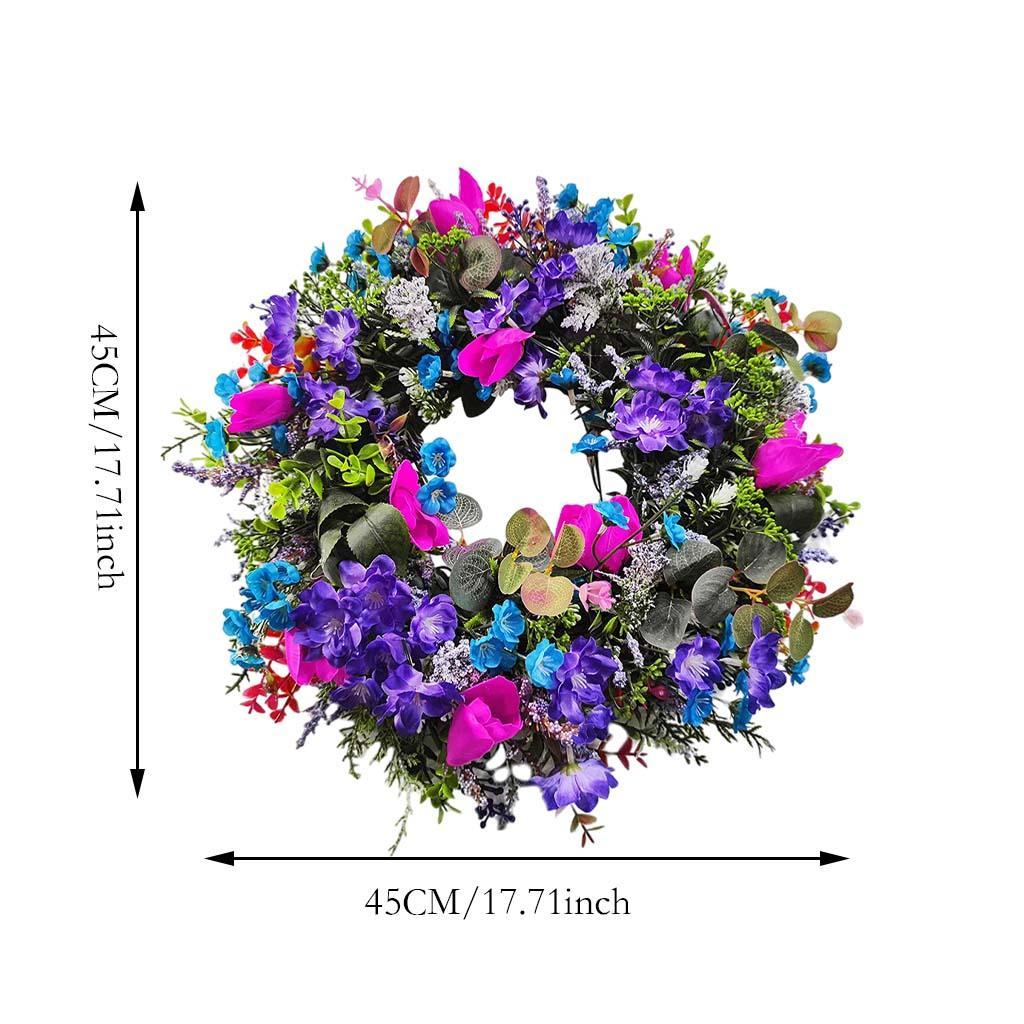 Artificial Tulip Flower Wreath Party Floral Wreath Wedding Summer Front Door