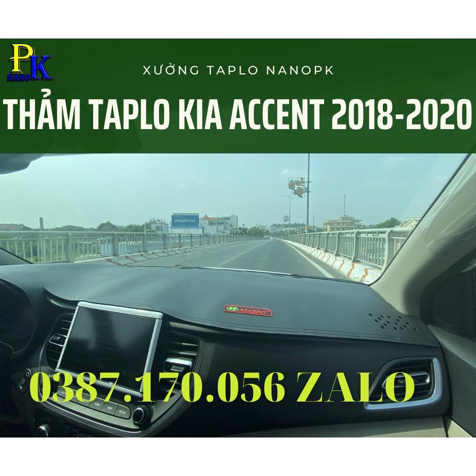 Thảm chống nóng taplo Accent 2010 -2021 Bằng nhung mịn 3 lớp & da carbon , Da carbon vân gỗ đủ các đời xe