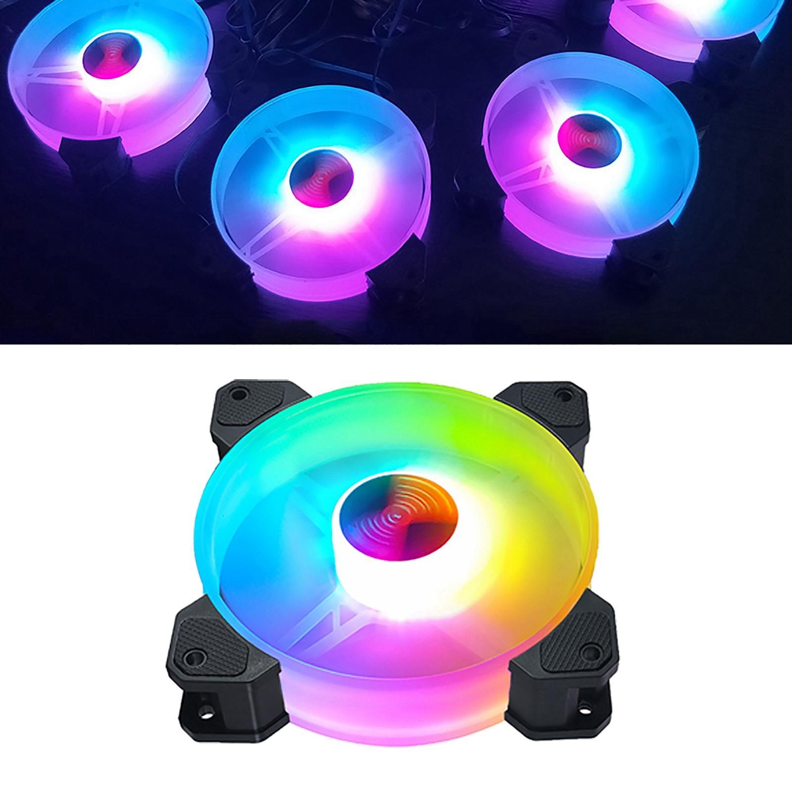 120mm Rainbow Case Fan, 120×120×25mm Colorful Fans for Computer Case CPU Coolers