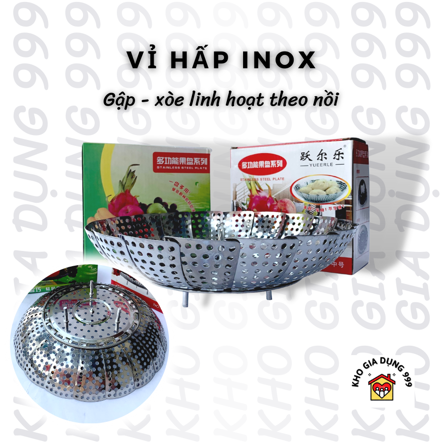 XỬNG HẤP VỈ HẤP INOX - Gập & xòe dễ dàng theo kích thước nồi