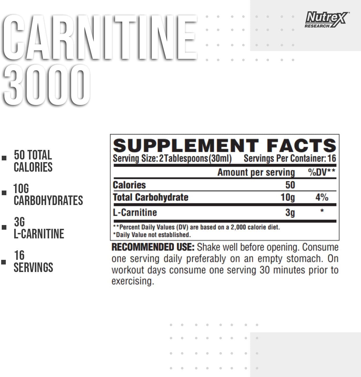 L-carnitine Nutrex 3000 Liquid - Hỗ Trợ Giảm Mỡ Tự Nhiên Dạng Nước