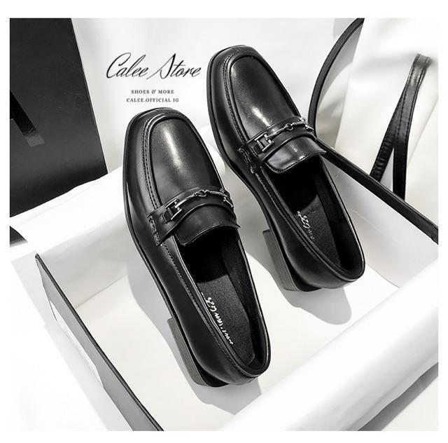 CLIP TỰ QUAY giày moca da mềm đế 3p Fullbox cao cấp nữ. Giày loafer mọi lười bệt không dây 3cm dễ phối đồ. Có sẵn Hà Nội