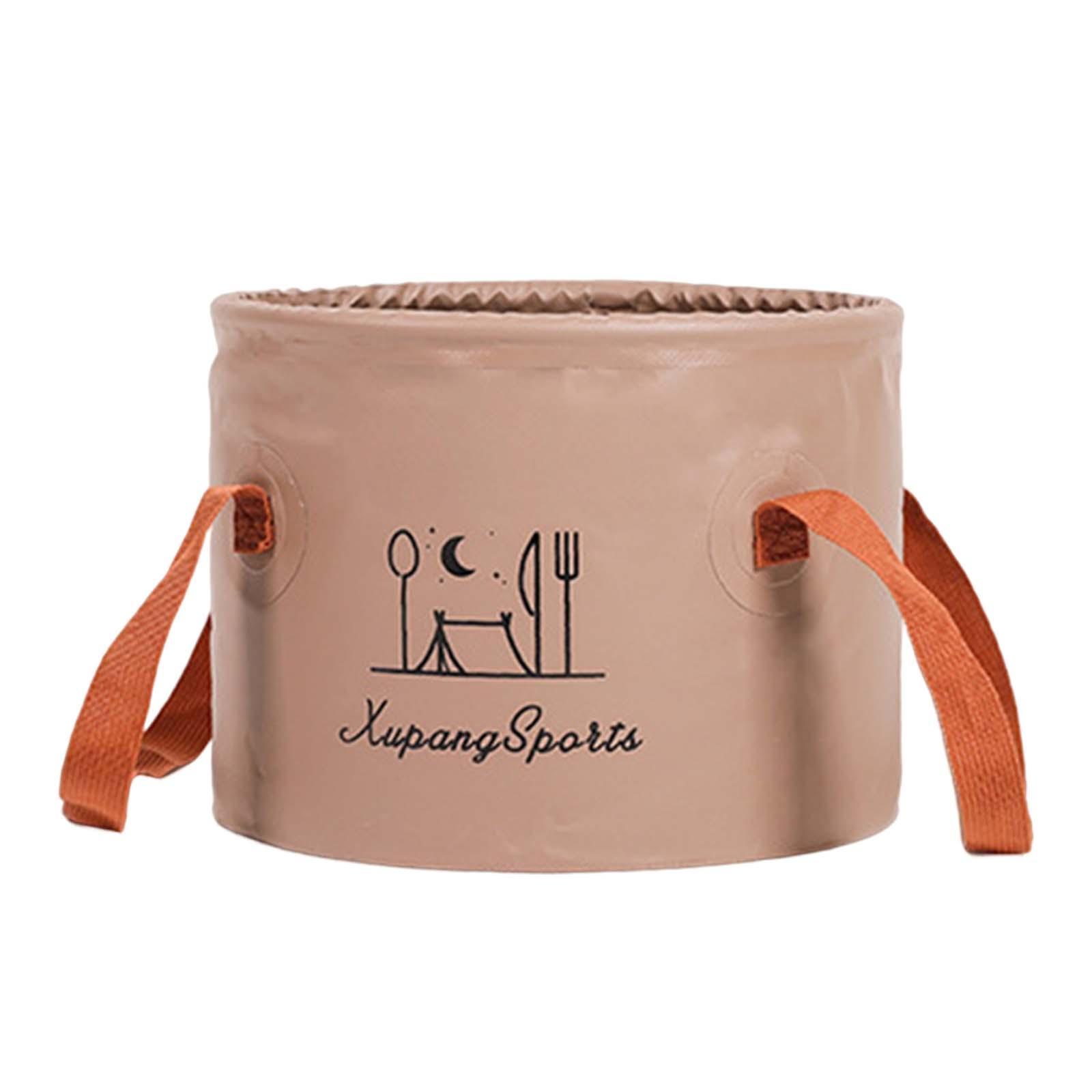 Collapsible Bucket Water Container Waterproof Portable Lightweight with Handle Fishing Bucket Foldable Wash Basin for Hiking Fishing Camping