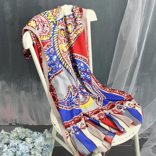Khăn choàng du lịch biển khăn choàng boho in hoạ tiết thổ cẩm