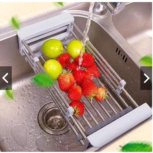 Kệ rổ inox gác bồn rửa gấp gọn cao cấp