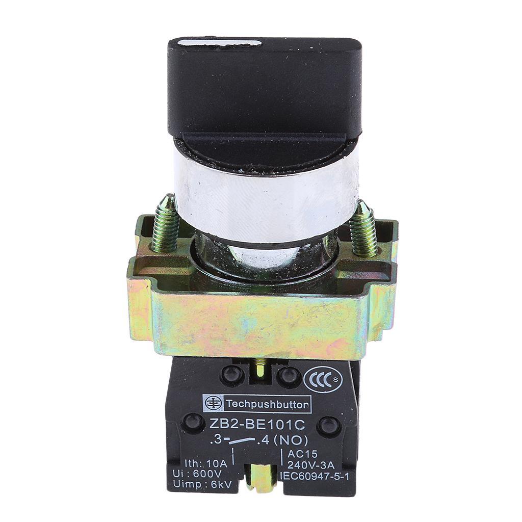 ZB2-BE101C 22mm 2NO 3 Positions Momentary Rotary Selector Switch 600V 10A