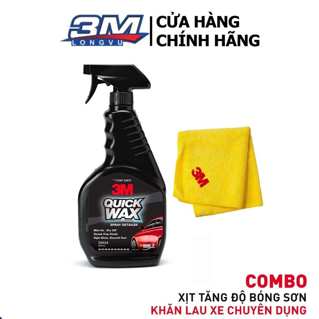 Combo Chai Xịt Tăng Độ Bóng Sơn 3M 39034 473ml Và Khăn Lau Xe Chuyên Dụng 3M - 3M Long Vu