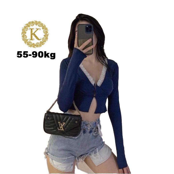 áo kiểu bigsize KimFashion, croptop tay dài bigsize form ôm style hàn quốc nữ