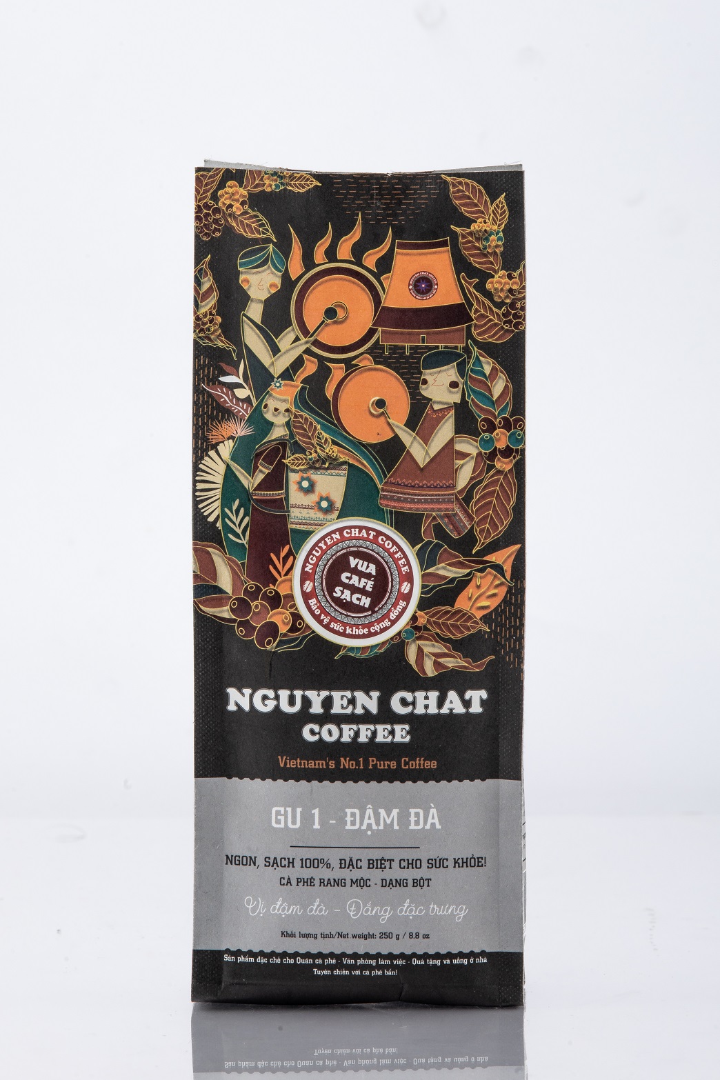 Cà phê xay nguyên chất GU 1 Vietnamese Cofee Style No.1 vị đắng đậm, hương thơm nhẹ, hậu vị ngọt