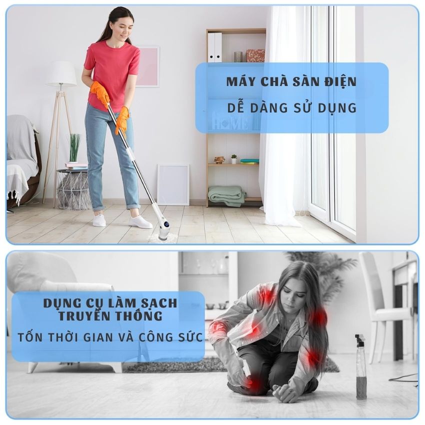 Cây Chà Sàn Nhà Tắm Toilet Bằng Điện Không Dây Thông Minh, Chổi Cọ Nhà Vệ Sinh Bồn Cầu Toilet Không Dây Đa Năng, Bộ Chổi Điện Cọ Rửa Chà Sàn Nhà Vệ Sinh Thông Minh 8 Đầu Thay Thế Tiện Lợi - Hàng chính hãng