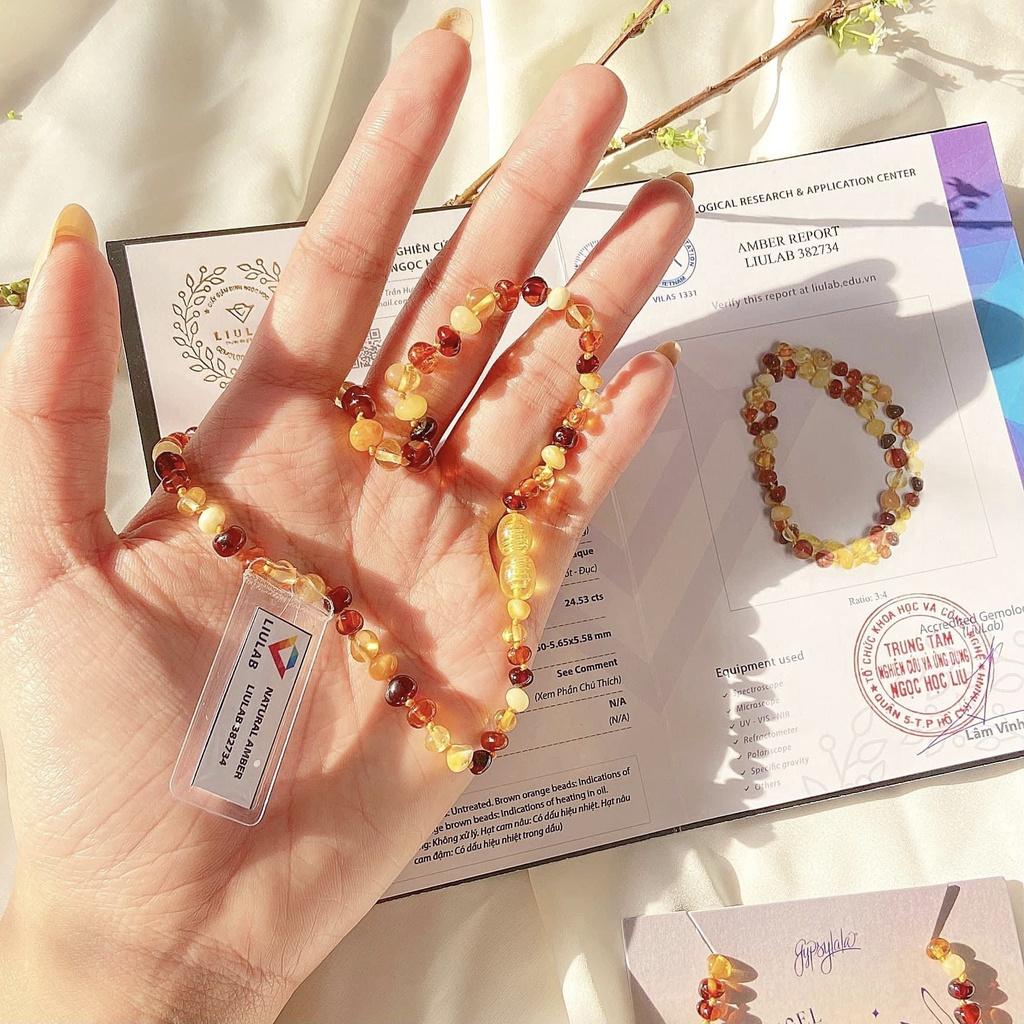 Dây chuyền đá Hổ Phách nhiều màu SP002015 Gypsy.lala