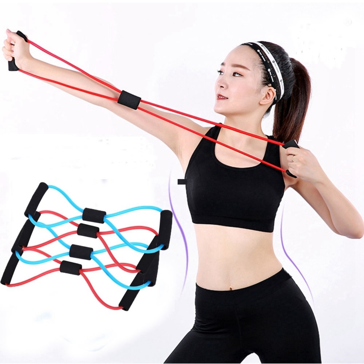 Dây cao su đàn hồi hỗ trợ các động tác tập yoga, gym, dụng cụ tập thể hình đa năng màu ngẫu nhiên