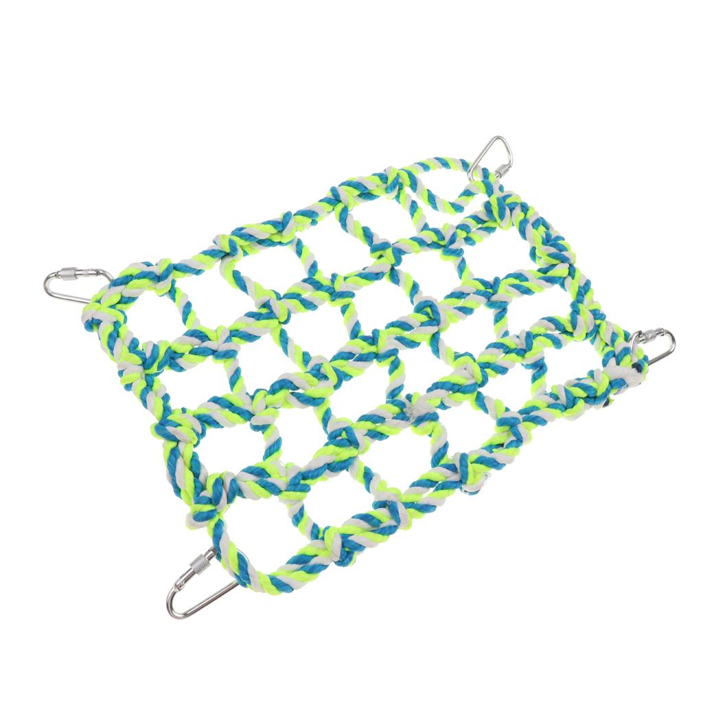 Pet Bird Parrot Cage Rope Net Hammock Swing Toy Small Animal Activity Toy