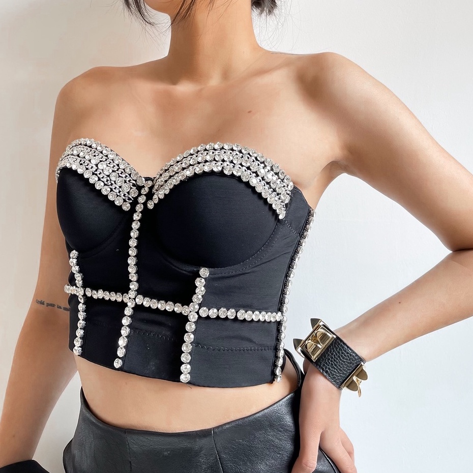 Áo Croptop đính đá cao cấp Lylulorem Crop02