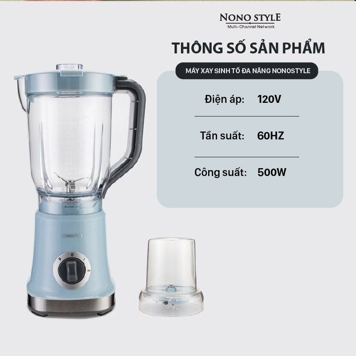 Máy Xay Sinh Tố Đa Năng NONOSTYLE (1,8L - 500W) - Hàng Chính Hãng