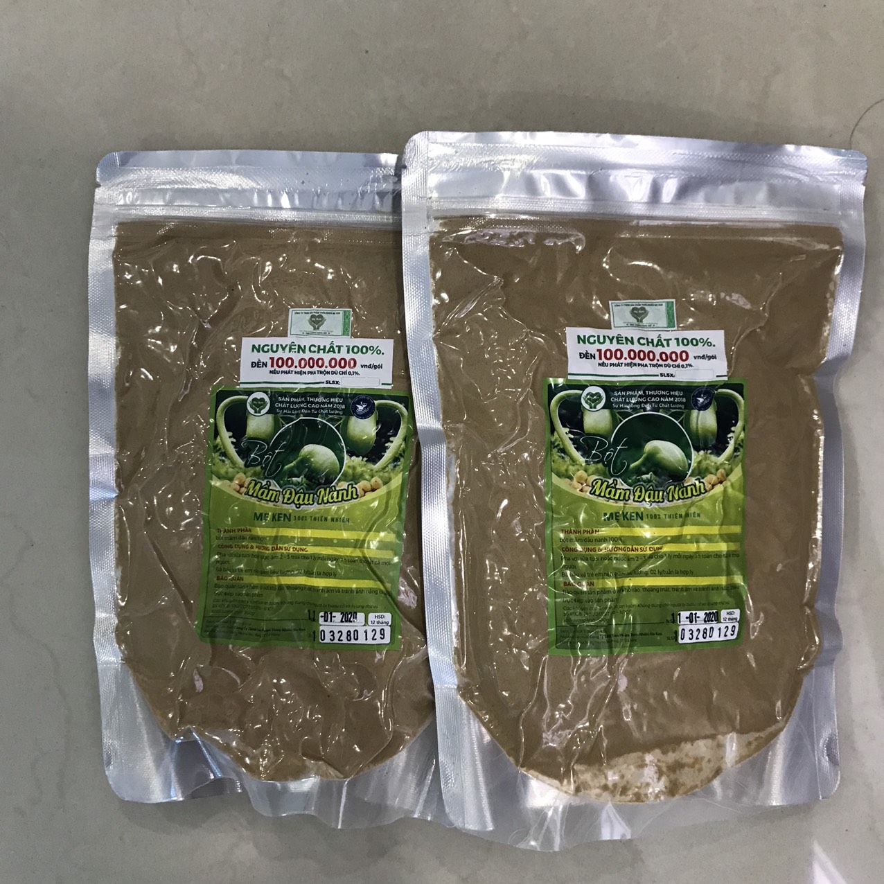 Bột mầm đậu nành nguyên chất Mẹ Ken 1kg (2 gói mỗi gói 500gr) chính hãng Mẹ Ken nở nang săn chắc vòng 1