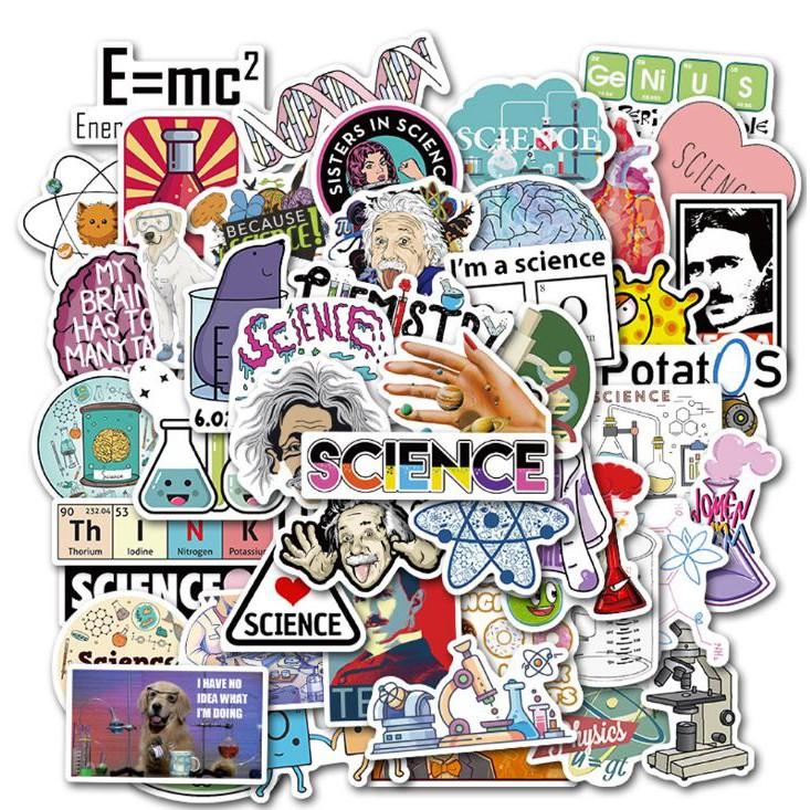 Sticker dán cao cấp CHỦ ĐỀ KHOA HỌC Cực COOL ms#35