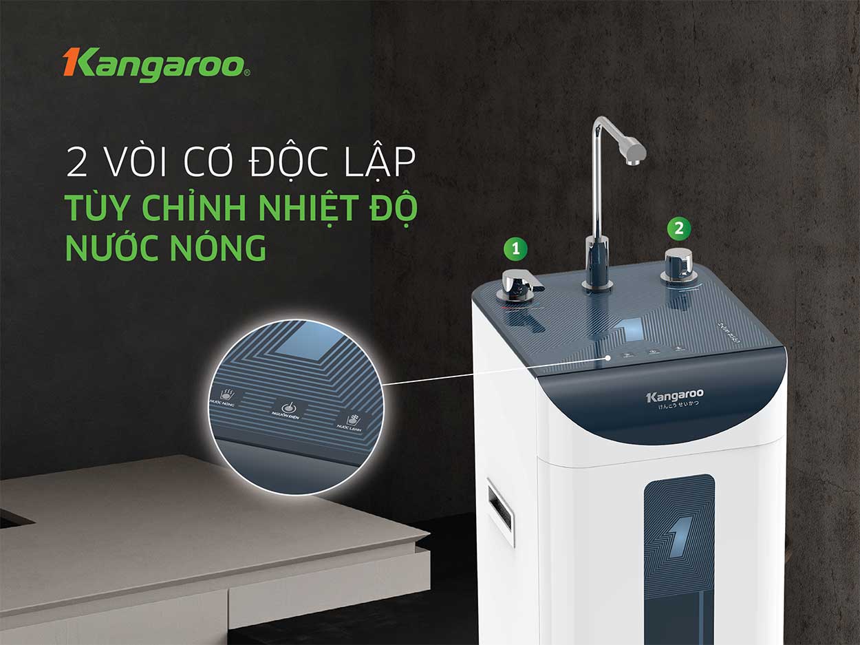 Máy lọc nước Kangaroo Hydrogen Slim nóng lạnh KG10A9S Hàng Chính Hãng