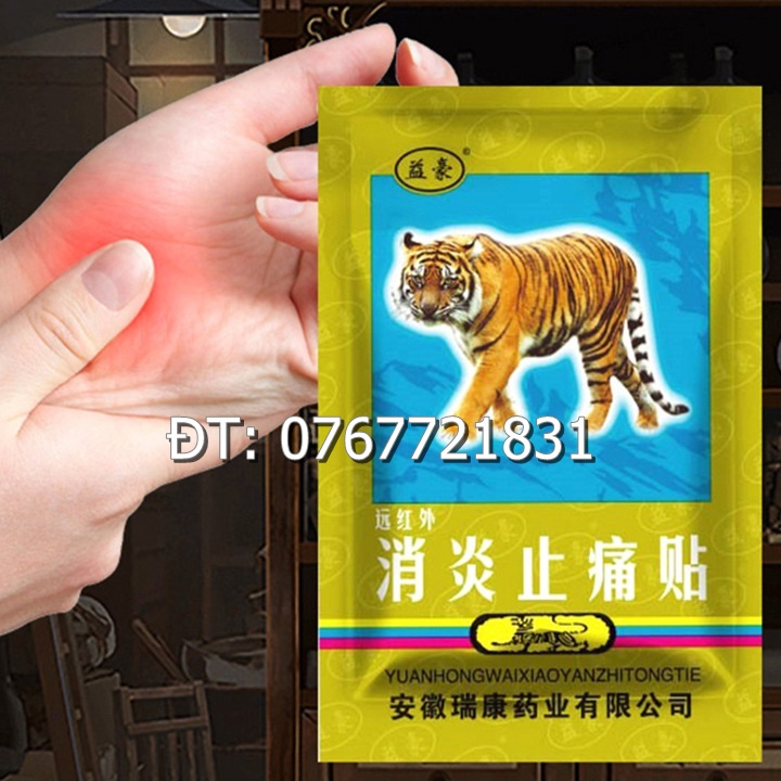 Cao dán con hổ - Miếng dán con cọp - Cao tráng cốt chỉ thống xạ hương - 1 bịch gồm 2 miếng dán đôi - Mã số 1065