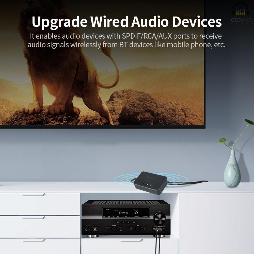 Bộ chuyển đổi âm thanh BT 5.0 với SPDIF/RCA/AUX màu đen