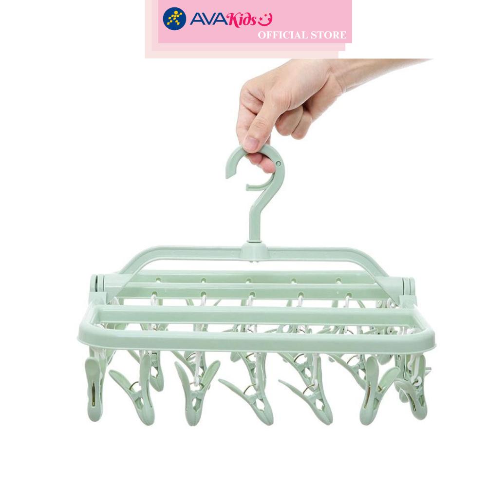 Móc chùm nhựa vuông TOP KIDS AC 32 kẹp - Màu ngẫu nhiên