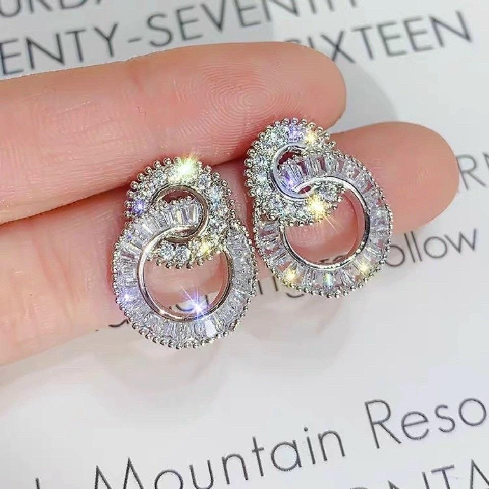 Bông Tai Bạc Hình Số 8 Đan Xen BTBX TH211
