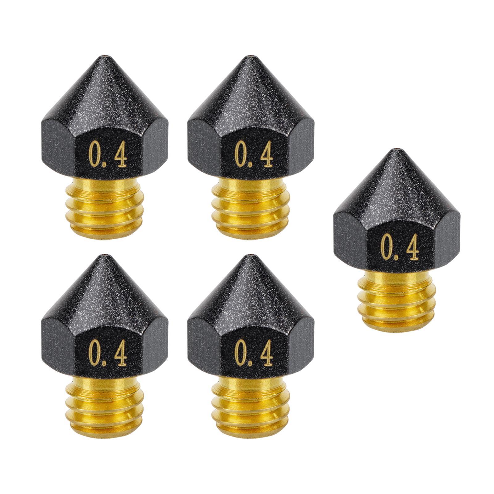 5 Pieces Printer Nozzle Brass Print Head Extruder Nozzles for Printer Parts