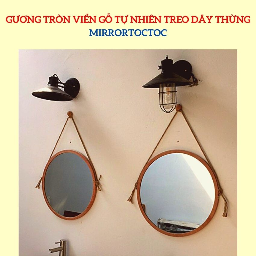 Gương Tròn Treo Tường Gỗ Anfurniture-size 60cm