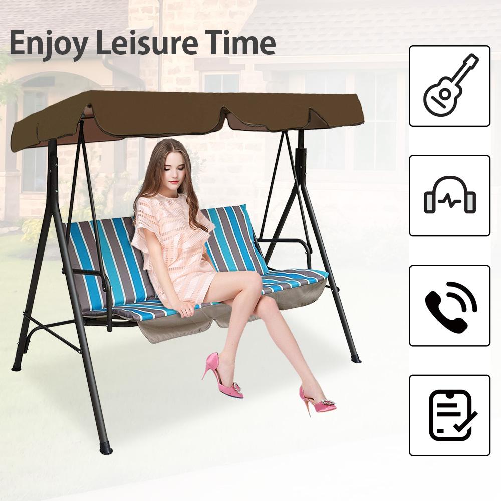 Chống Thấm Nước Trượt Patin Đầm Xòe Tán Bao Thay Thế 3-Seater Vườn Đầm Xòe Tán UV Nắng Ốp Lưng Ngoài Trời Ghế Võng Có Túi