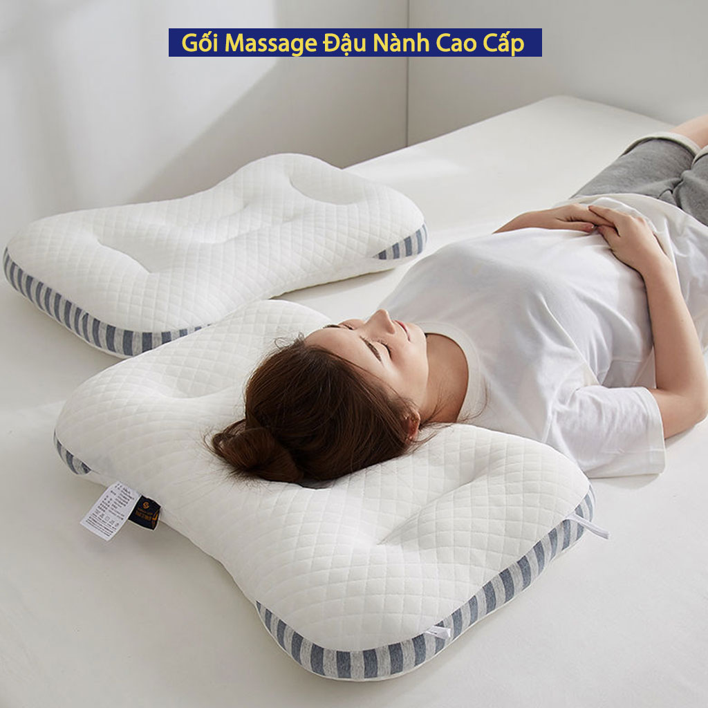 Gối Massage Đậu Nành ANNA NGUYÊN Cao Cấp Chuẩn Khách Sạn Năm Sao