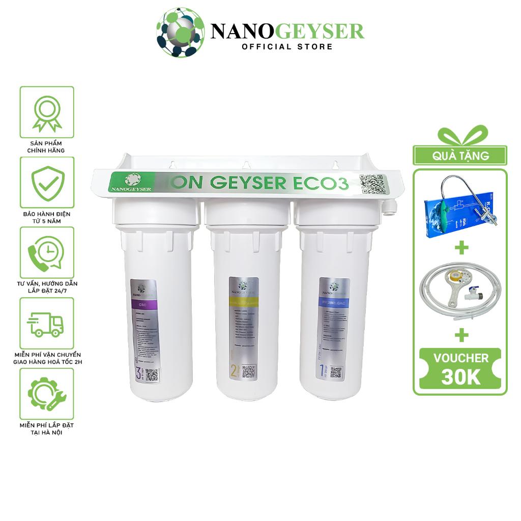 Bộ tiền lọc Ion Kiềm Nano Geyser ION ECO 3, Bộ tiền xử lý cho máy Ion Kiềm, Bảo hành 5 năm - Hàng chính hãng