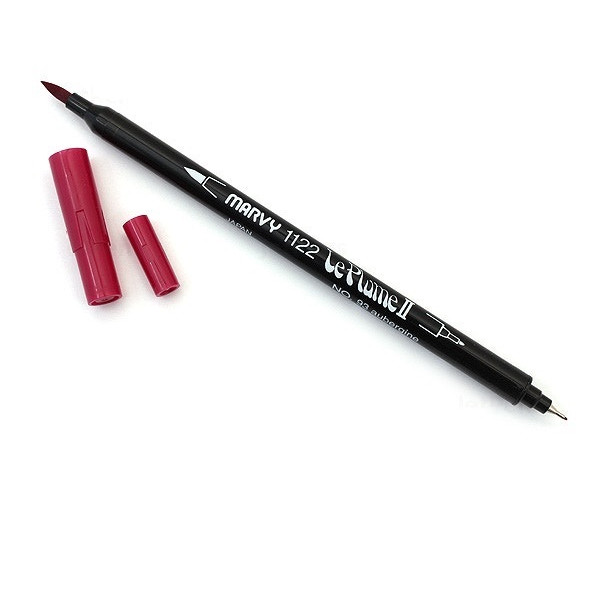 Bút lông hai đầu màu nước Marvy LePlume II 1122 - Brush/ Extra fine tip - Aubergine (93)