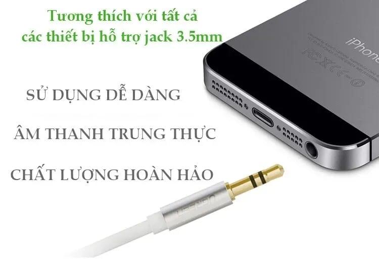 Ugreen UG10767AV119TK 5M màu Trắng Cáp âm thanh 2 đầu 3.5mm dương - HÀNG CHÍNH HÃNG