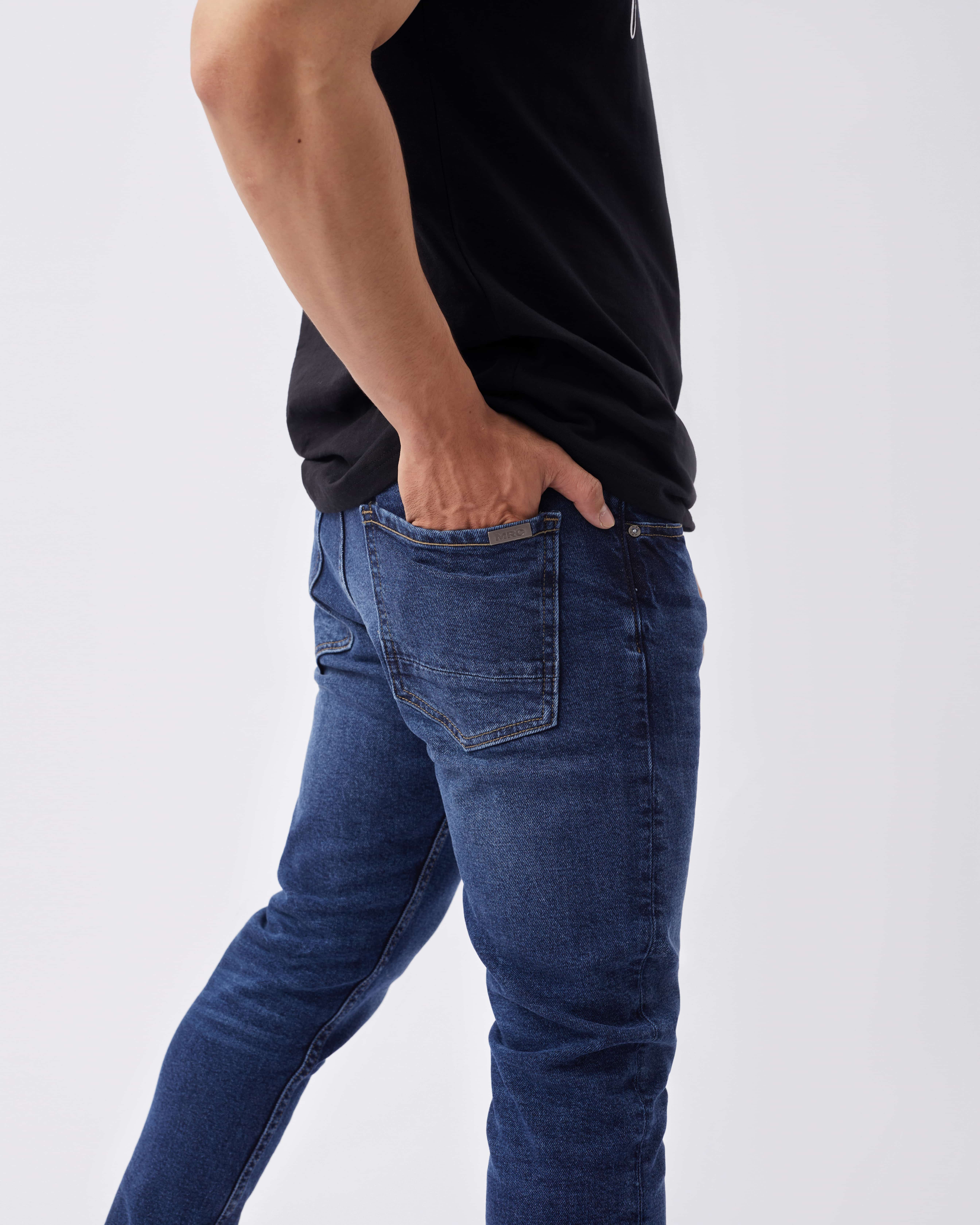 Quần jean nam xanh cao cấp MENFIT 0341 chất denim co giãn nhẹ 2 chiều, chuẩn form, thời trang