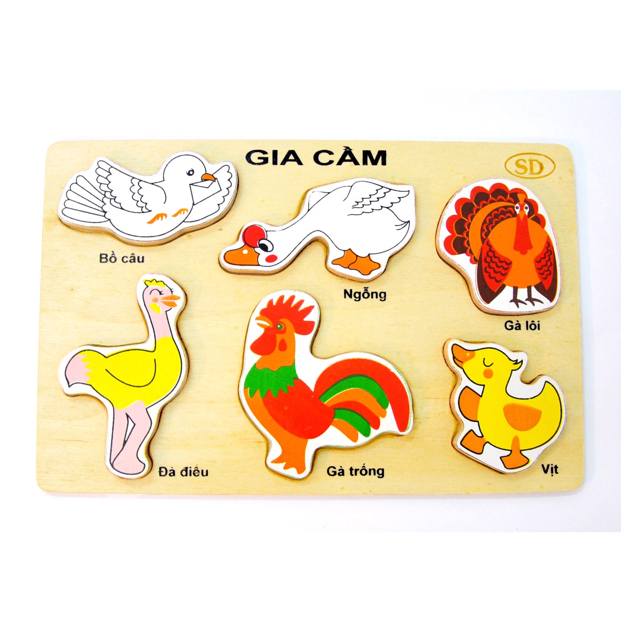 Đồ Chơi Gỗ Thông Minh - Bộ Lắp Ghép Nhận Dạng Hình Động Vật Bằng Gỗ - Sản xuất tại Việt Nam, an toàn, đạt chuẩn Quatest 3 - Dành cho bé từ 3 tuổi trở lên
