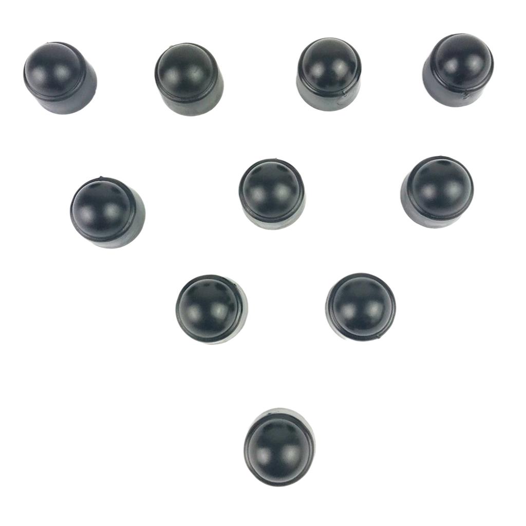 10PCS Black Hexagonal Wheel Nut Bolt Tire Screw Cover Cap Dust Cover 18mm M8